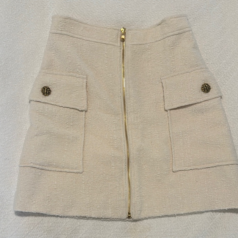 Elegant Cream Skirt with Gold Accents